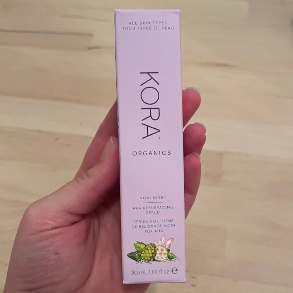 NIB Kora Organics Noni Night AHA Resurfacing Serum 1.01 fl oz